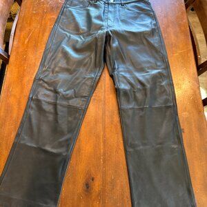 Sunflower Loose Leather Pants Black Lambskin Size 34